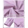 JEMITOP Mens Stretch Slim Fit Mandarin Collar Button Down Shirts Long Sleeve Collarless Dress Shirt with Pocket(Lavender Purple)