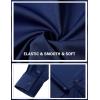 JEMITOP Mens Stretch Slim Fit Mandarin Collar Button Down Shirts Long Sleeve Collarless Dress Shirt with Pocket(Royal Blue)