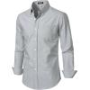 JEMITOP Men’s Classic Lightweight Oxford Button Down Collar Shirts Business Casual Long Sleeve Dress Shirt with Pocket(Light Grey)
