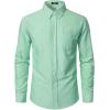 JEMITOP Men’s Classic Lightweight Oxford Button Down Collar Shirts Business Casual Long Sleeve Dress Shirt with Pocket(Mint Green)