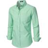 JEMITOP Men’s Classic Lightweight Oxford Button Down Collar Shirts Business Casual Long Sleeve Dress Shirt with Pocket(Mint Green)