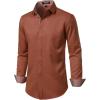 JEMITOP Men’s Stretch Multi-Use Long Sleeve Dress Shirts Party Prom Wedding Shirts with Slight Sheen(Burnt Orange)