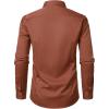 JEMITOP Men’s Stretch Multi-Use Long Sleeve Dress Shirts Party Prom Wedding Shirts with Slight Sheen(Burnt Orange)
