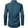 JEMITOP Men’s Stretch Multi-Use Long Sleeve Dress Shirts Party Prom Wedding Shirts with Slight Sheen(Dark Blue)