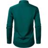 JEMITOP Men’s Stretch Multi-Use Long Sleeve Dress Shirts Party Prom Wedding Shirts with Slight Sheen(Emerald Green)