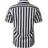 JEMITOP Men’s Stretch Wrinkle Free Short Sleeve Texture Shirt Lightweight Summer Button Down Shirts for Beach Vacation(White Black Striped)