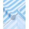JEMITOP Men’s Stretch Wrinkle Free Short Sleeve Texture Shirt Lightweight Summer Button Down Shirts for Beach Vacation(White Blue Striped)