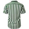 JEMITOP Men’s Stretch Wrinkle Free Short Sleeve Texture Shirt Lightweight Summer Button Down Shirts for Beach Vacation(White Green Striped)