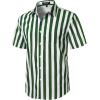 JEMITOP Men’s Stretch Wrinkle Free Short Sleeve Texture Shirt Lightweight Summer Button Down Shirts for Beach Vacation(White Green Striped)