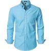 JEMITOP Men’s Classic Lightweight Oxford Button Down Collar Shirts Business Casual Long Sleeve Dress Shirt with Pocket(Lake Blue)