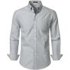 JEMITOP Men’s Classic Lightweight Oxford Button Down Collar Shirts Business Casual Long Sleeve Dress Shirt with Pocket(Light Grey)