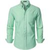 JEMITOP Men’s Classic Lightweight Oxford Button Down Collar Shirts Business Casual Long Sleeve Dress Shirt with Pocket(Mint Green)