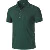 JEMITOP Men’s Stretch Knit Slim Fit Polo Shirts Casual Short Sleeve Ribbed Collar Golf Shirt(Dark Green)