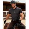 JEMITOP Men’s Stretch Knit Slim Fit Polo Shirts Casual Short Sleeve Ribbed Collar Golf Shirt(Purple Grey)