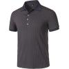 JEMITOP Men’s Stretch Knit Slim Fit Polo Shirts Casual Short Sleeve Ribbed Collar Golf Shirt(Purple Grey)