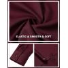 JEMITOP Mens Stretch Wrinkle-Free Slim Fit Mandarin Collar Button Down Shirts Long Sleeve Dress Shirt with Pocket(Burgundy)