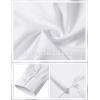 JEMITOP Mens Stretch Wrinkle-Free Slim Fit Mandarin Collar Button Down Shirts Long Sleeve Dress Shirt with Pocket(White)