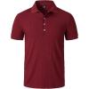 JEMITOP Men’s Stretch Knit Slim Fit Polo Shirts Casual Short Sleeve Ribbed Collar Golf Shirt(Burgundy)