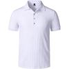 JEMITOP Men’s Stretch Knit Slim Fit Polo Shirts Casual Short Sleeve Ribbed Collar Golf Shirt(White)