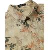 JEMITOP Men’s Stylish Casual Printed Short Sleeve Button Down Shirts Summer Vacation Beach Tropical Hawaiian Shirt(Beige Green Leaves)