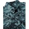 JEMITOP Men’s Stylish Casual Printed Short Sleeve Button Down Shirts Summer Vacation Beach Tropical Hawaiian Shirt(Blue Black Floral)