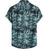 JEMITOP Men’s Stylish Casual Printed Short Sleeve Button Down Shirts Summer Vacation Beach Tropical Hawaiian Shirt(Blue Black Floral)