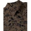JEMITOP Men’s Stylish Casual Printed Short Sleeve Button Down Shirts Summer Vacation Beach Tropical Hawaiian Shirt(Brown Black Floral)