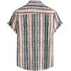 JEMITOP Men’s Stylish Casual Printed Short Sleeve Button Down Shirts Summer Vacation Beach Tropical Hawaiian Shirt(Green Red Striped)