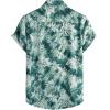 JEMITOP Men’s Stylish Casual Printed Short Sleeve Button Down Shirts Summer Vacation Beach Tropical Hawaiian Shirt(Green White Floral)