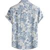 JEMITOP Men’s Stylish Casual Printed Short Sleeve Button Down Shirts Summer Vacation Beach Tropical Hawaiian Shirt(Light Blue Floral)