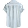 JEMITOP Men’s Stylish Casual Printed Short Sleeve Button Down Shirts Summer Vacation Beach Tropical Hawaiian Shirt(Light Blue Striped)