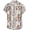 JEMITOP Men’s Stylish Casual Printed Short Sleeve Button Down Shirts Summer Vacation Beach Tropical Hawaiian Shirt(Purple Floral)