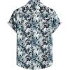 JEMITOP Men’s Stylish Casual Printed Short Sleeve Button Down Shirts Summer Vacation Beach Tropical Hawaiian Shirt(White Blue Floral)