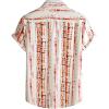 JEMITOP Men’s Stylish Casual Printed Short Sleeve Button Down Shirts Summer Vacation Beach Tropical Hawaiian Shirt(White Orange Striped)