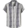 JEMITOP Men’s Stylish Casual Printed Short Sleeve Button Down Shirts Summer Vacation Beach Tropical Hawaiian Shirt(White Purple)