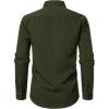 JEMITOP Men’s Stretch Linen-Like Long Sleeve Button Down Shirts Casual Beach Wedding Dress Shirt(Army Green)