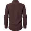 JEMITOP Men’s Stretch Linen-Like Long Sleeve Button Down Shirts Casual Beach Wedding Dress Shirt(Brown)