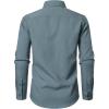 JEMITOP Men’s Stretch Linen-Like Long Sleeve Button Down Shirts Casual Beach Wedding Dress Shirt(Grey Blue)