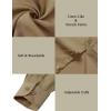 JEMITOP Men’s Stretch Linen-Like Long Sleeve Button Down Shirts Casual Beach Wedding Dress Shirt(Khaki)