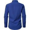 JEMITOP Men’s Stretch Linen-Like Long Sleeve Button Down Shirts Casual Beach Wedding Dress Shirt(Royal Blue)