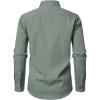 JEMITOP Men’s Stretch Linen-Like Long Sleeve Button Down Shirts Casual Beach Wedding Dress Shirt(Sage Green)