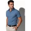 JEMITOP Men’s Stretch Wrinkle-Free Soft Slim Fit Dress Shirts Short Sleeve Formal Wedding Business Casual Button Down Shirt(Blue)