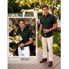 JEMITOP Men’s Stretch Wrinkle-Free Soft Slim Fit Dress Shirts Short Sleeve Formal Wedding Business Casual Button Down Shirt(Dark Green)