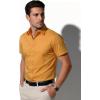 JEMITOP Men’s Stretch Wrinkle-Free Soft Slim Fit Dress Shirts Short Sleeve Formal Wedding Business Casual Button Down Shirt(Gold)