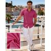 JEMITOP Men’s Stretch Wrinkle-Free Soft Slim Fit Dress Shirts Short Sleeve Formal Wedding Business Casual Button Down Shirt(Hot Pink)