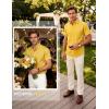 JEMITOP Men’s Stretch Wrinkle-Free Soft Slim Fit Dress Shirts Short Sleeve Formal Wedding Business Casual Button Down Shirt(Lemon Yellow)