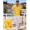 JEMITOP Men’s Stretch Wrinkle-Free Soft Slim Fit Dress Shirts Short Sleeve Formal Wedding Business Casual Button Down Shirt(Lemon Yellow)