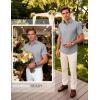 JEMITOP Men’s Stretch Wrinkle-Free Soft Slim Fit Dress Shirts Short Sleeve Formal Wedding Business Casual Button Down Shirt(Light Grey)