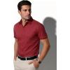 JEMITOP Men’s Stretch Wrinkle-Free Soft Slim Fit Dress Shirts Short Sleeve Formal Wedding Business Casual Button Down Shirt(Red)