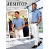 JEMITOP Men’s Classic Lightweight Oxford Button Down Shirts Business Casual Slim Fit Short Sleeve Dress Shirt with Pocket(Blue)